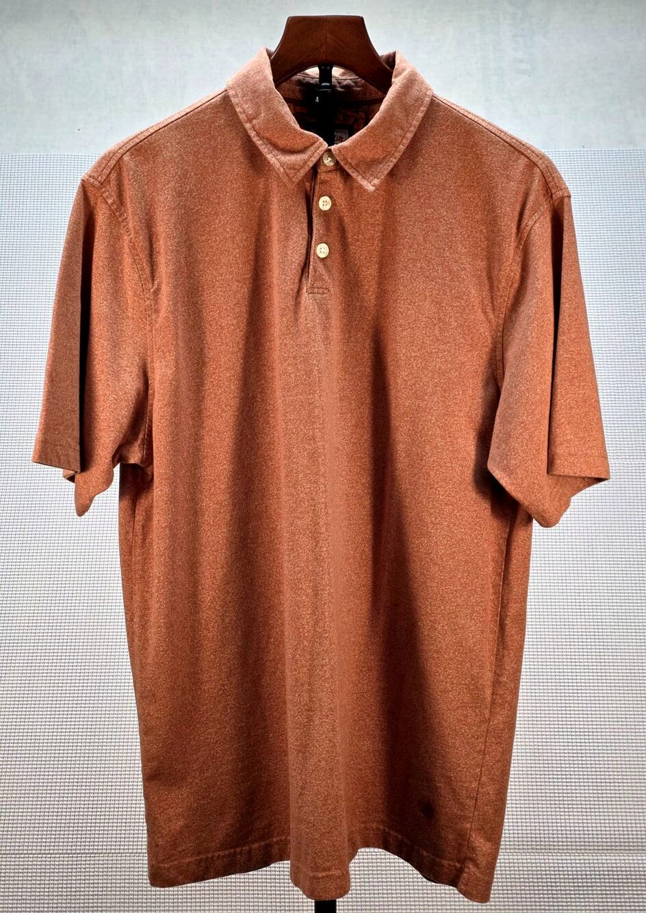 J Garcia Mens Polo Shirt Large Orange Heathered Grateful Dead Art Casual Golf